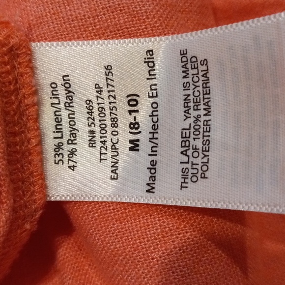 Preppy Beach Summer Printed Pink Linen Dress Flowy Midi with pockets - Picture 11 of 12